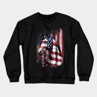 American Flag Horse Crewneck Sweatshirt